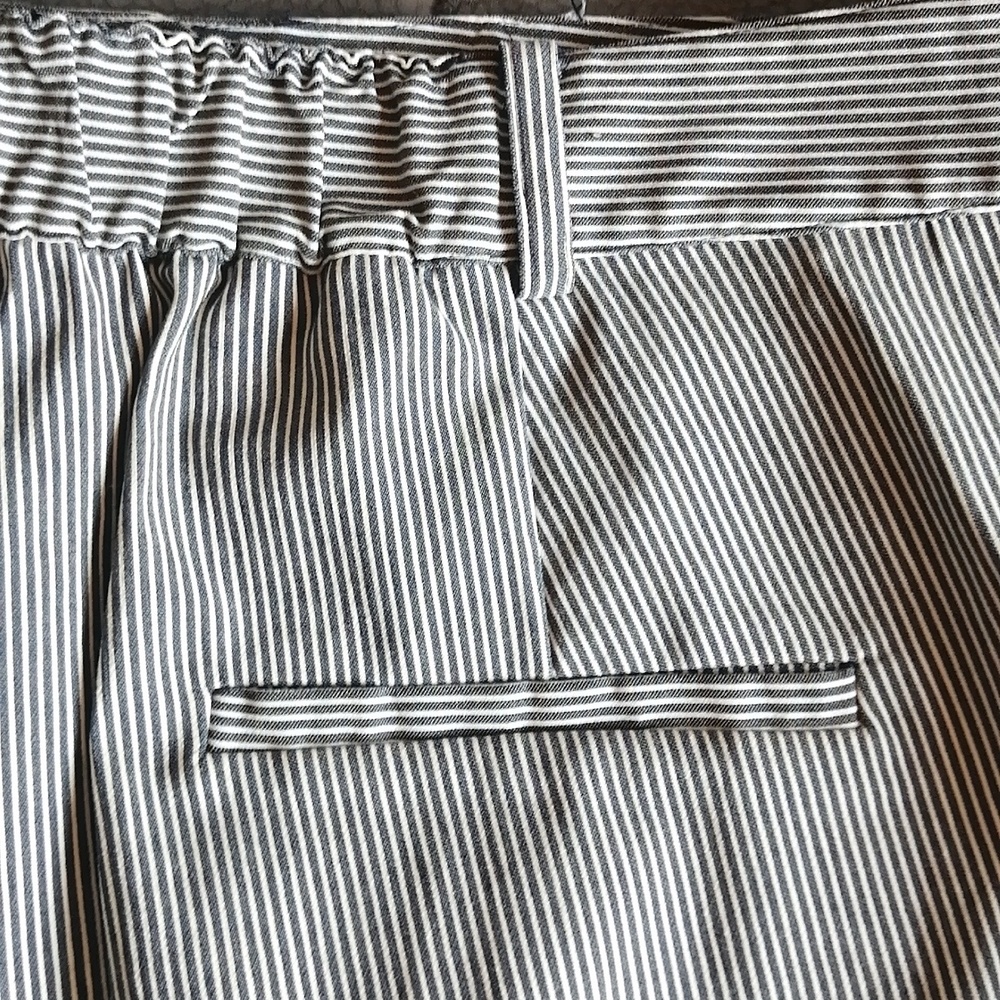 Rachel Rachel Roy Elin Striped Navy Blue White Tailored Capri Pants Plus S18W - Picture 10 of 16